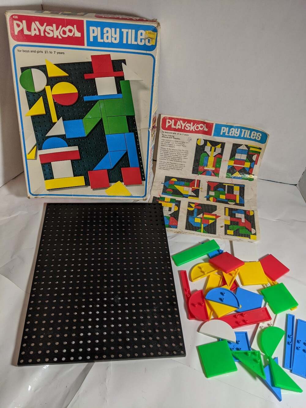 Vintage 1976 Playskool Tile Peg Board Game Children's